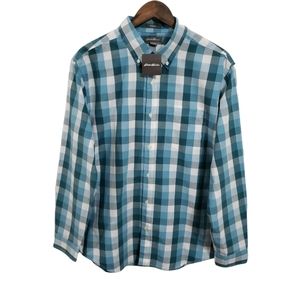 Eddie Bauer Plaid Long Sleeve Classic Fit Shirt Men's Medium NWT
